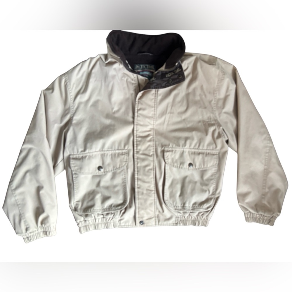 Vintage 90’s Pacific Trail Beige Bomber Jacket Fleece Lined M